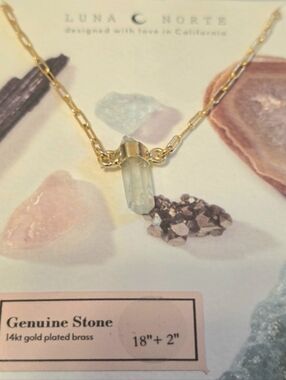 Luna Norte Gold-Plated Clear Crystal Pendant Necklace